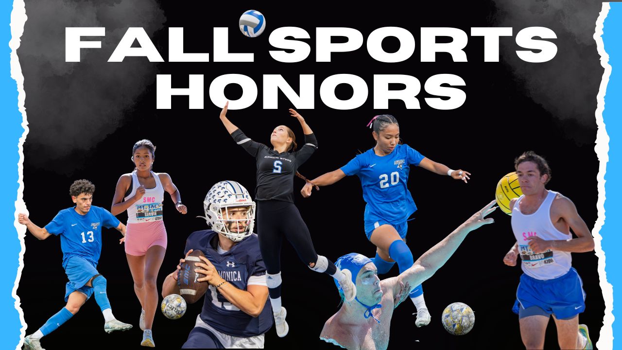 Several images of students athletes tossing and kicking balls
