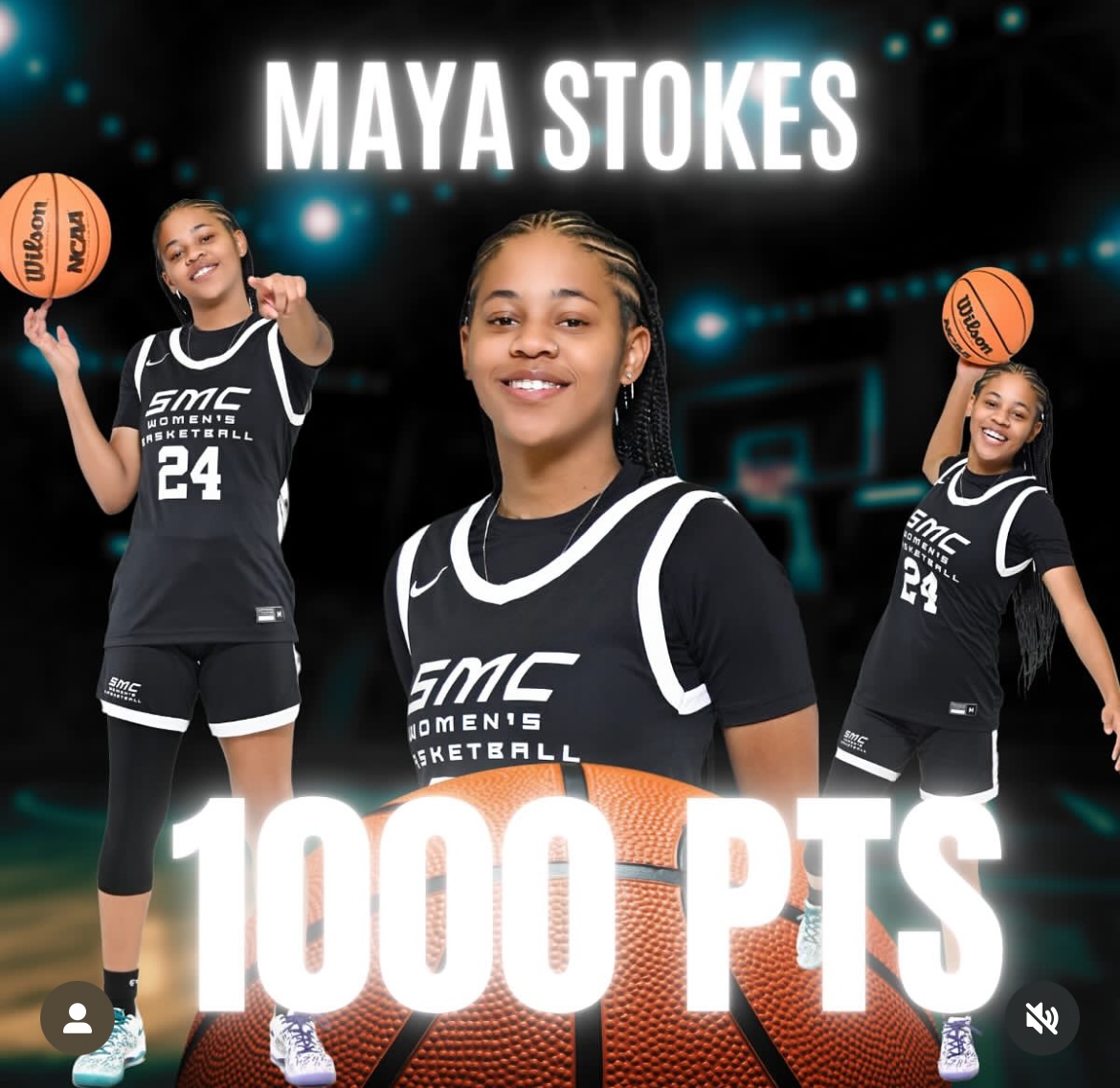 Maya Stokes reaches 1000 points!