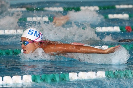 Risa Akatsu leads Santa Monica College into the 2023 CCCAA Swimming and Diving Championships.