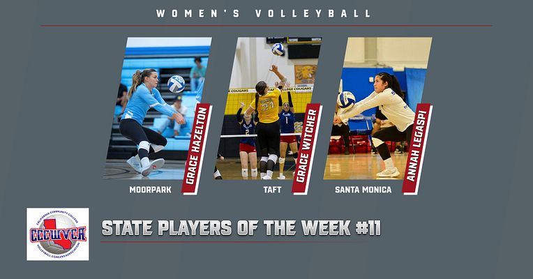 3 photos of the CCCWVCA State players of the Week.